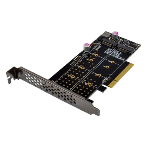 Powertech POWERTECH κάρτα επέκτασης PCIe x8 σε 2x M.2 M Key NVMe ST573