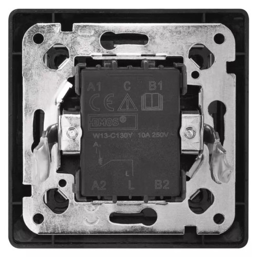 EMOS EMOS μπουτόν κουδουνιού/κλιμακοστάσιου A6100.9, μονό, 1/0, 10A, μαύρο