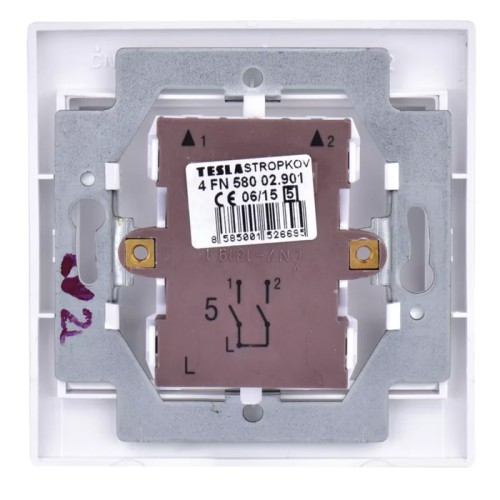 TESLA STROPKOV TESLA STROPKOV διακόπτης κομμυτατέρ Praktik A0264, διπλός, λευκός