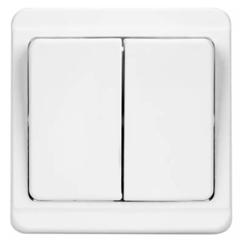 TESLA STROPKOV TESLA STROPKOV διακόπτης κομμυτατέρ Standard A0214, διπλός, λευκός