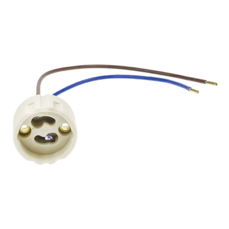 OPTONICA OPTONICA ντουί λάμπας GU10 με καλώδια 5187, 250V 2A, κεραμικό, λευκό