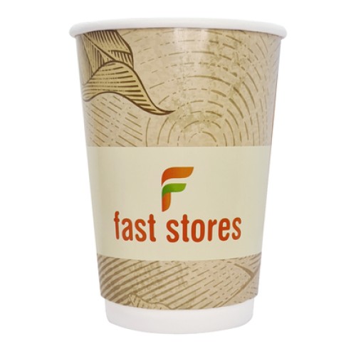 UNBRANDED FAST STORES χάρτινα ποτήρια καφέ, 8oz, χωρίς καπάκι, 25τμχ