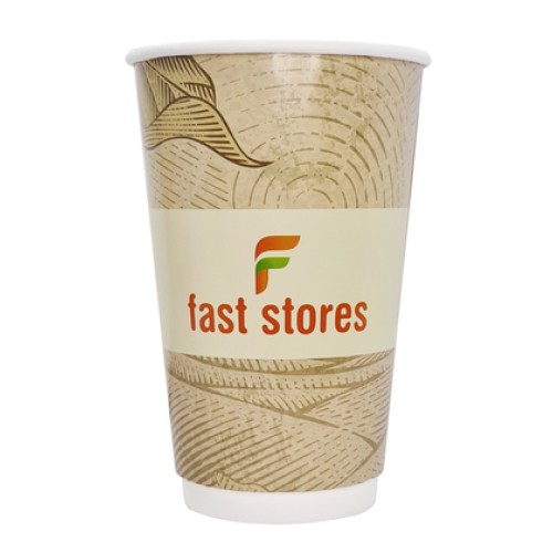 UNBRANDED FAST STORES χάρτινα ποτήρια καφέ, 16oz, χωρίς καπάκι, 20τμχ