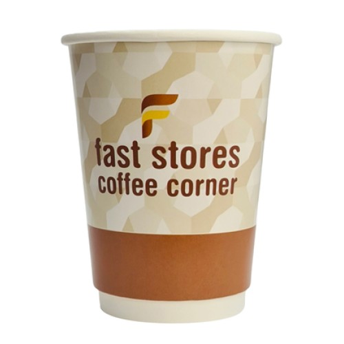 UNBRANDED FAST STORES COFFEE CORNER χάρτινα ποτήρια καφέ 12oz, χωρίς καπάκι, 25τμχ