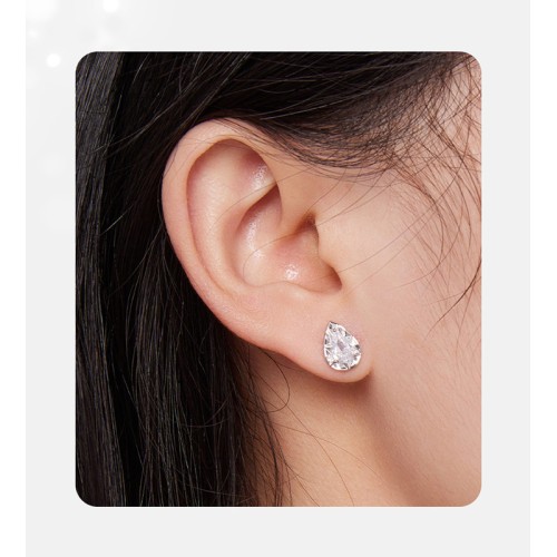 BAMOER BAMOER σκουλαρίκια καρφωτά BSE804, με κυβική ζιρκόνια, ασήμι 925, ασημί