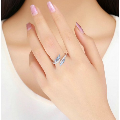 BAMOER BAMOER δαχτυλίδι BSR005, κυβική ζιρκόνια, ανοιγόμενο, ασήμι 925, ασημί