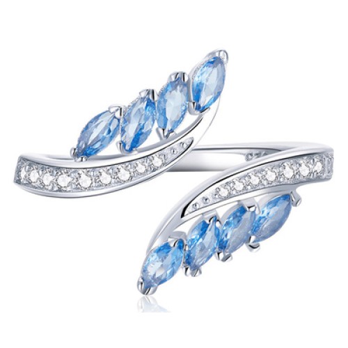 BAMOER BAMOER δαχτυλίδι BSR005, κυβική ζιρκόνια, ανοιγόμενο, ασήμι 925, ασημί