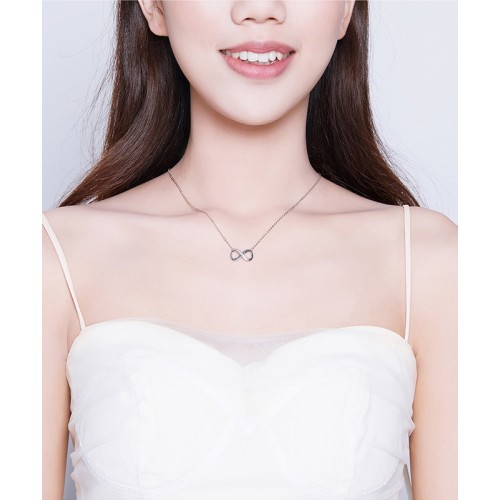 BAMOER BAMOER κολιέ άπειρο SCN352 με κυβική ζιρκόνια, ασήμι 925, ασημί