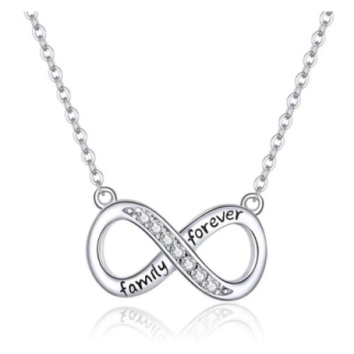 BAMOER BAMOER κολιέ άπειρο SCN352 με κυβική ζιρκόνια, ασήμι 925, ασημί