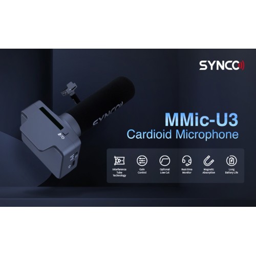 SYNCO SYNCO μικρόφωνο SY-U3-MMIC με μαγνήτη, δυναμικό, καρδιοειδές, USB, μαύρο