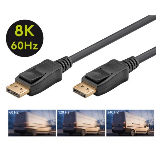 GOOBAY GOOBAY καλώδιο DisplayPort 61696, 8K/60Hz, 32.4 Gbit/s, 1m, μαύρο