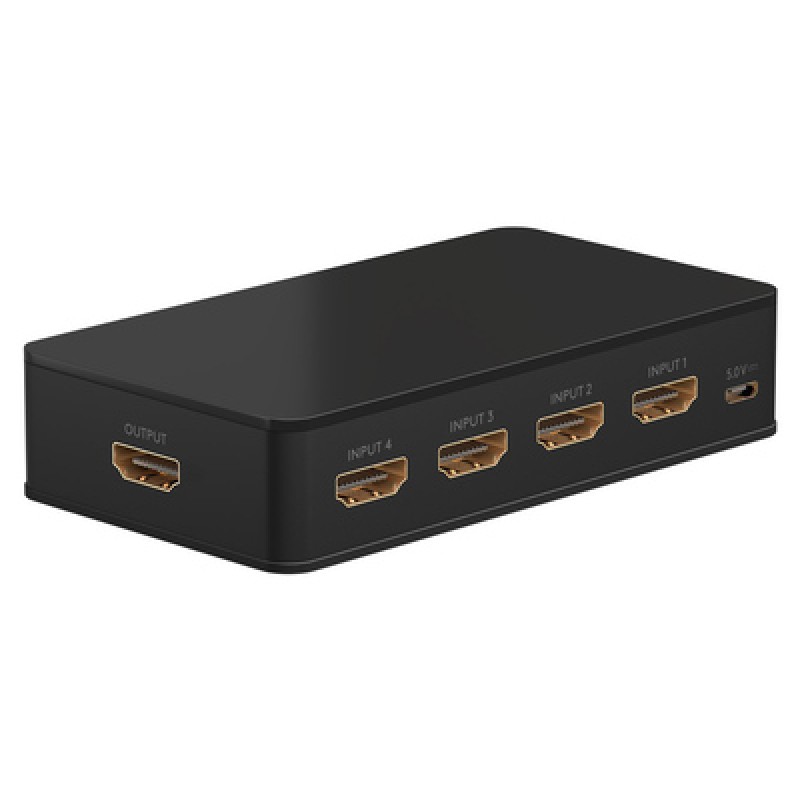 GOOBAY GOOBAY HDMI switch 58489 με τηλεχειριστήριο, 4 σε 1, 4K/60Hz, μαύρο