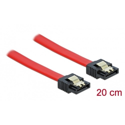 DELOCK DELOCK καλώδιο SATA 82675, 6 Gb/s, 20cm, κόκκινο