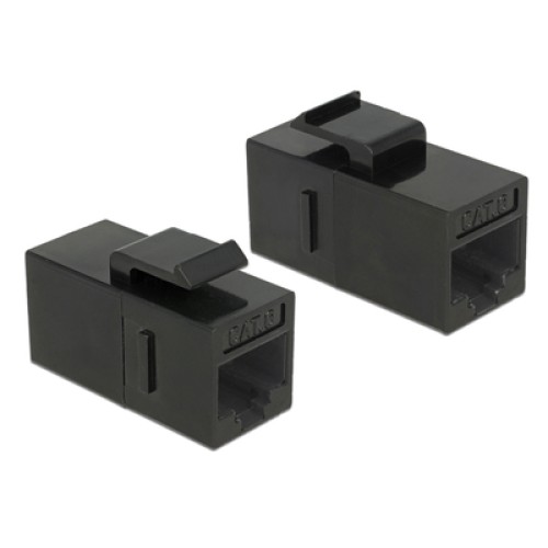 DELOCK DELOCK Keystone module RJ45 86381, θηλυκό σε θηλυκό, Cat 6 UTP, μαύρο