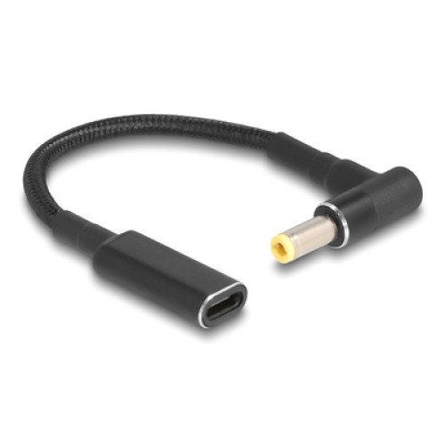 Powertech POWERTECH καλώδιο τροφοδοσίας CAB-UC068, USB-C σε 5.5x2.5mm, 15cm, μαύρο