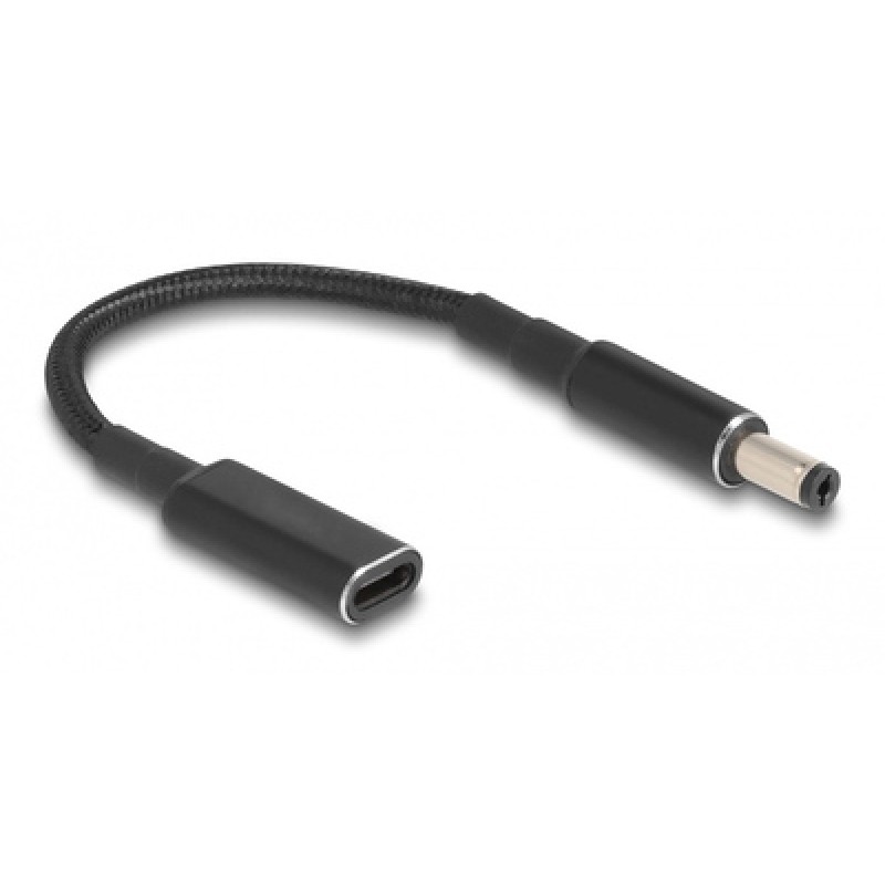 Powertech POWERTECH καλώδιο τροφοδοσίας CAB-UC069, USB-C σε 5.5x2.1mm, 15cm, μαύρο
