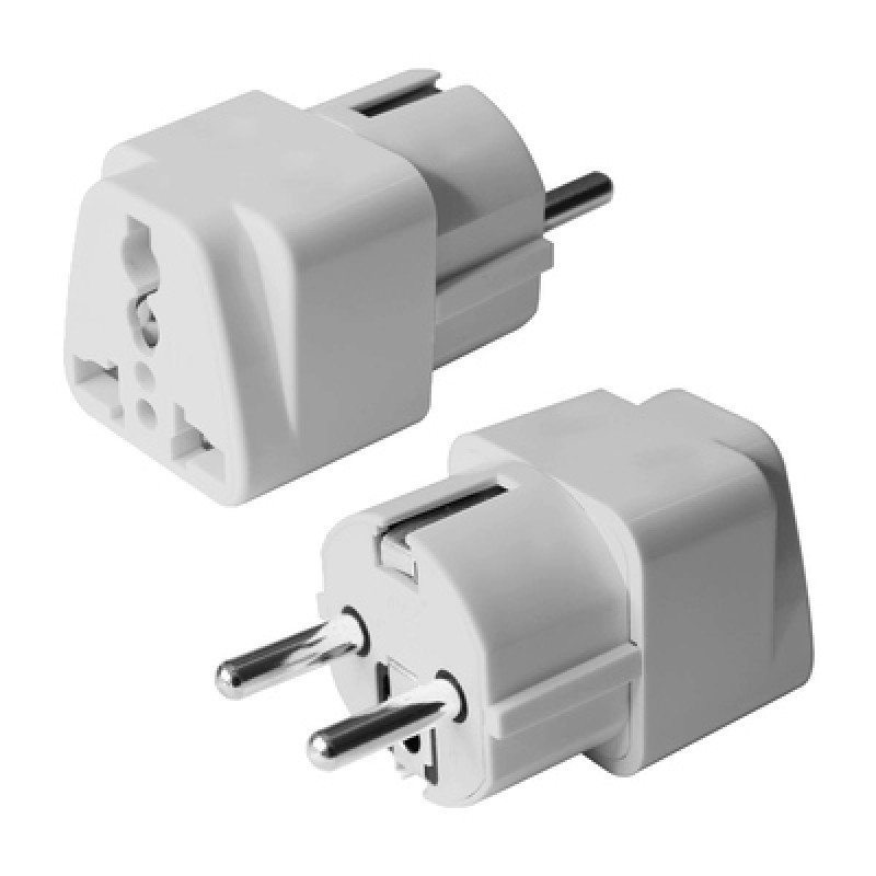 Powertech POWERTECH αντάπτορας ρεύματος PT-1097 German type/Universal, λευκό, 5τμχ
