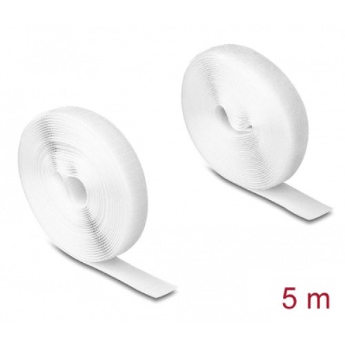 DELOCK DELOCK ταινία τύπου Velcro 20919, heavy duty, 5mx20mm, λευκή