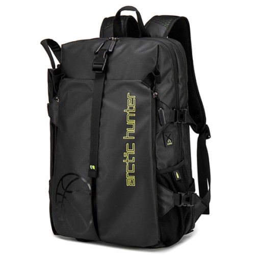 Arctic Hunter ARCTIC HUNTER τσάντα πλάτης B00391 με θήκη μπάλας & laptop, 26L, μαύρη