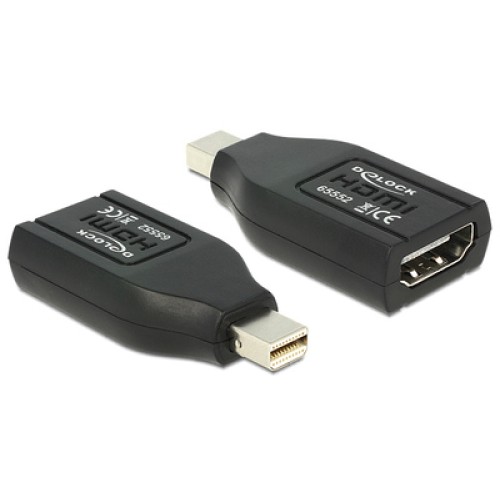 DELOCK DELOCK αντάπτορας mini DisplayPort σε HDMI 65552, 1080p, μαύρος