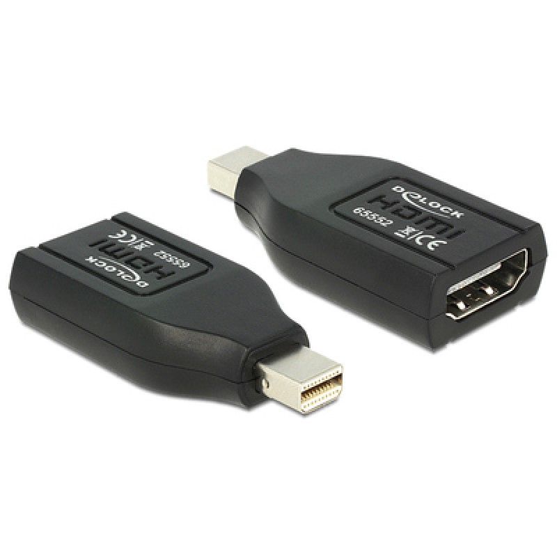 DELOCK DELOCK αντάπτορας mini DisplayPort σε HDMI 65552, 1080p, μαύρος
