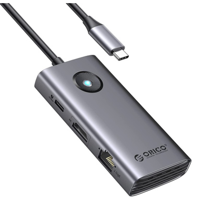 ORICO ORICO docking station PW11-6PR, 6 θυρών, USB-C σύνδεση, 100W PD 4K, γκρι
