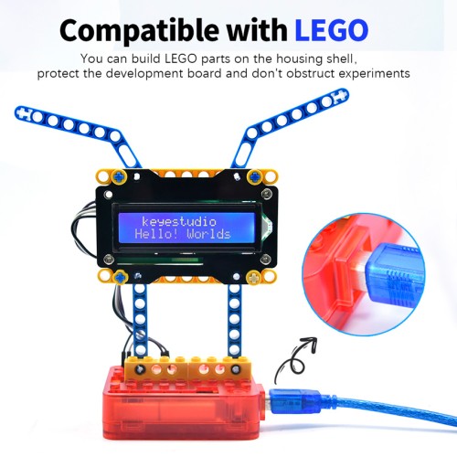 KEYESTUDIO KEYESTUDIO θήκη για Arduino UNO R3 67800278, συμβατή με LEGO, λευκή