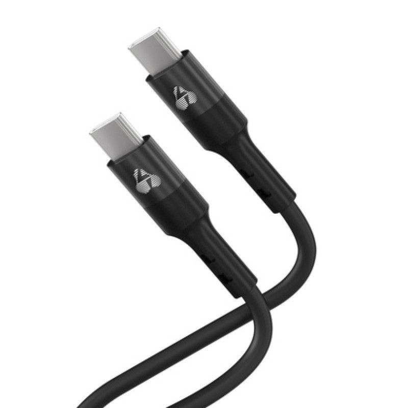 Powertech POWERTECH καλώδιο USB-C PTR-0163, σιλικόνης, 60W, 480Mbps, 1m, μαύρο