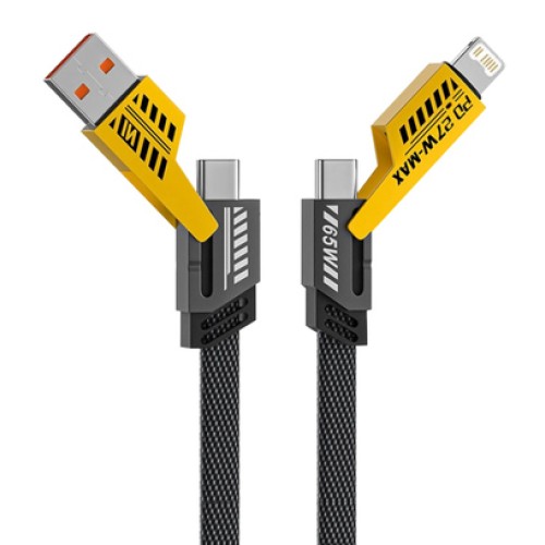 Powertech POWERTECH καλώδιο USB-C/USB σε USB-C/Lightning PTR-0164, 65W, 480Mbps, 1m, μαύρο