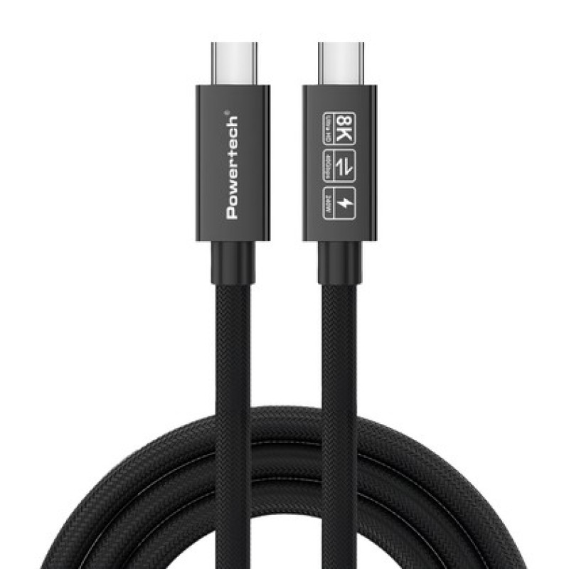 Powertech POWERTECH καλώδιο USB-C PTR-0165, USB4, 240W, 40Gbps, 8K/60Hz, 1m, μαύρο