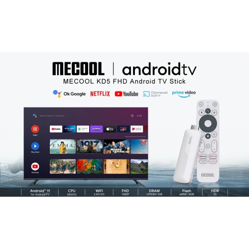 Mecool MECOOL TV Stick KD5, Google & Netflix certificate, FHD, WiFi, Android 11