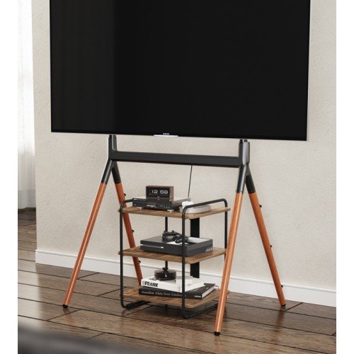 Brateck BRATECK ραφιέρα δαπέδου SFR-04, 45.4x40x49.6cm, έως 90kg, καφέ-μαύρο