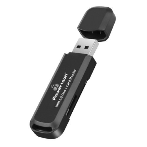 Powertech POWERTECH card reader PT-1112 για SD & micro SD, USB 3.2, 5Gbps, μαύρο