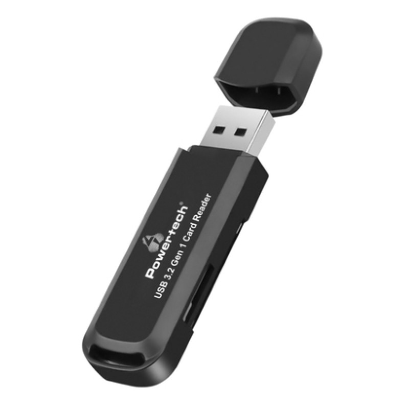 Powertech POWERTECH card reader PT-1112 για SD & micro SD, USB 3.2, 5Gbps, μαύρο