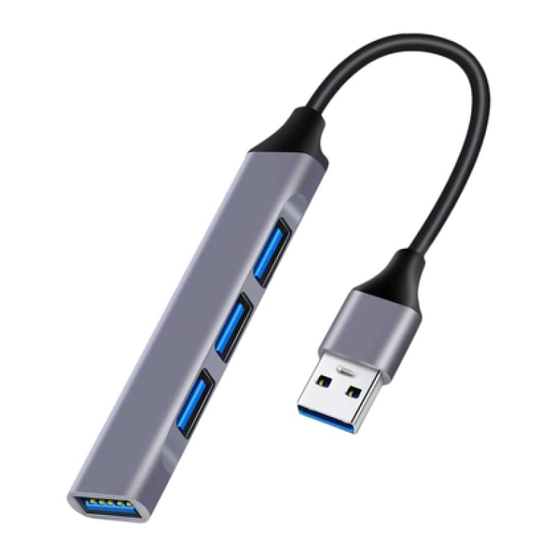 Powertech POWERTECH USB hub PT-1114, 4x θυρών, 5Gbps, USB σύνδεση, γκρι