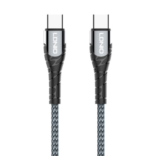 LDNIO LDNIO καλώδιο USB-C σε USB-C LC101, 65W PD, 1m, γκρι