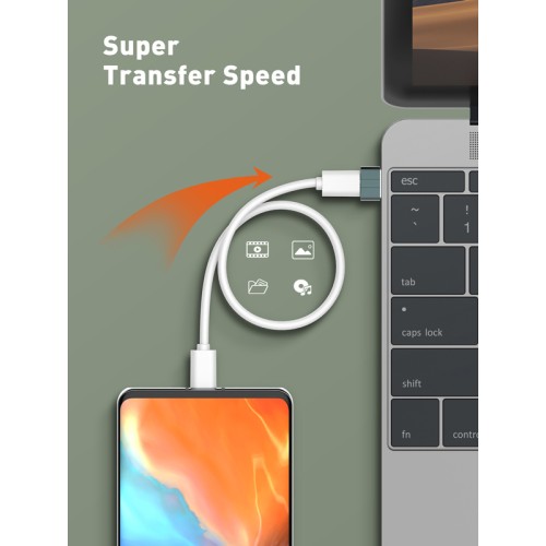 LDNIO LDNIO αντάπτορας USB σε USB-C LC150, αρσενικό σε θηλυκό, γκρι