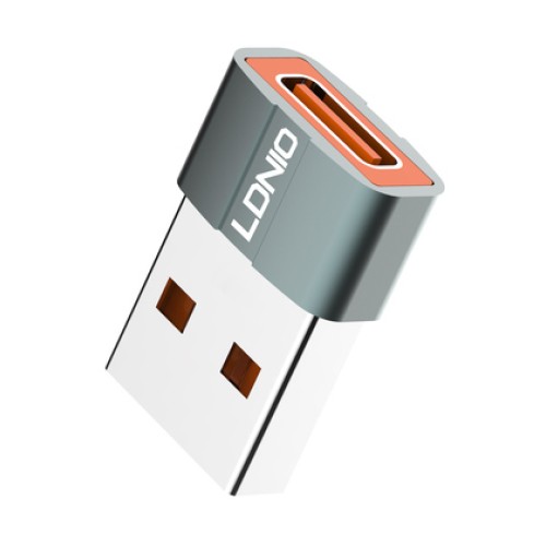 LDNIO LDNIO αντάπτορας USB σε USB-C LC150, αρσενικό σε θηλυκό, γκρι