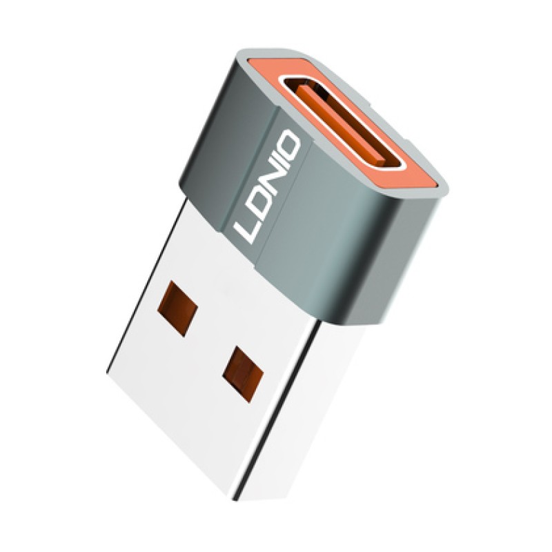 LDNIO LDNIO αντάπτορας USB σε USB-C LC150, αρσενικό σε θηλυκό, γκρι