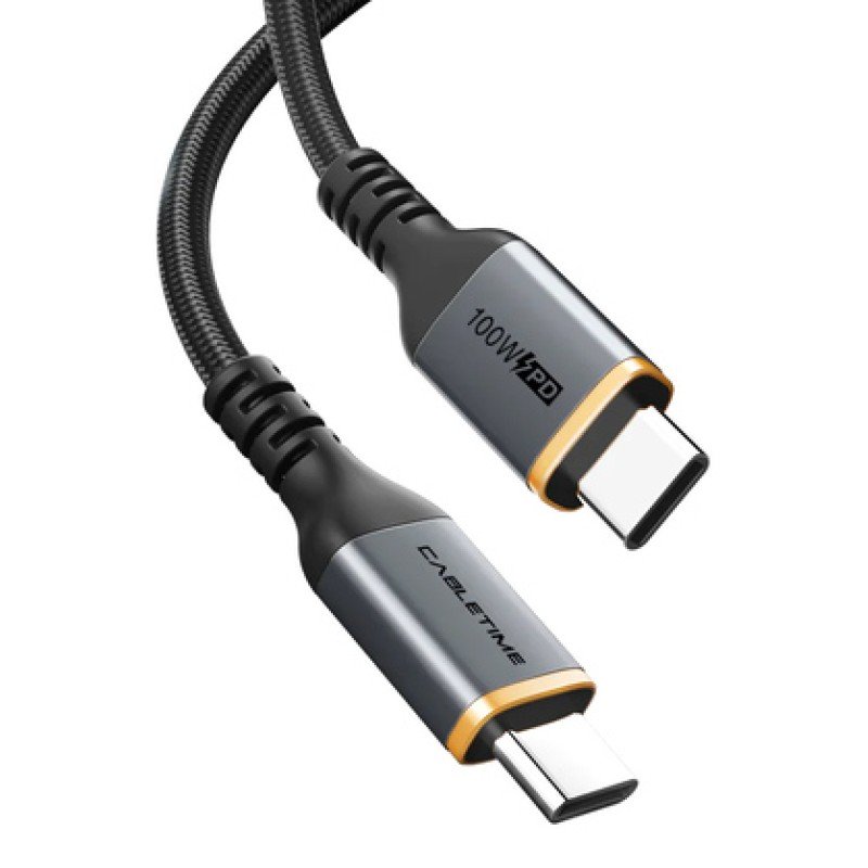 CABLETIME CABLETIME καλώδιο USB-C CT-CM100, 100W PD, 2m, μαύρο