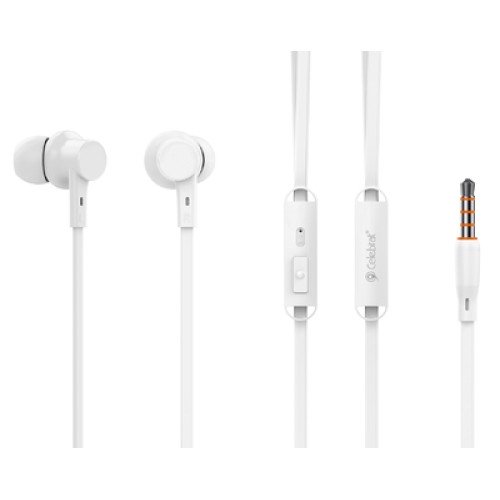 CELEBRAT CELEBRAT earphones με μικρόφωνο G19, 3.5mm σύνδεση, Φ10mm, 1.2m, λευκά