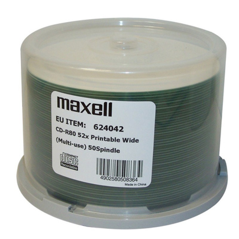 Maxell MAXELL CD-R 624042, 700ΜΒ, 80min, 52x speed, printable, spindle, 50τμχ