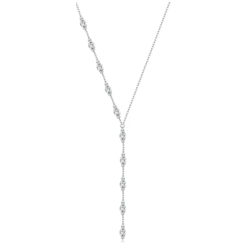 BAMOER BAMOER κολιέ BSN330 με κυβική ζιρκόνια, ασήμι 925, ασημί