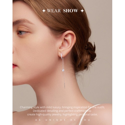 BAMOER BAMOER σκουλαρίκια κρεμαστά BSE830 με κυβική ζιρκόνια, ασήμι 925, ασημί