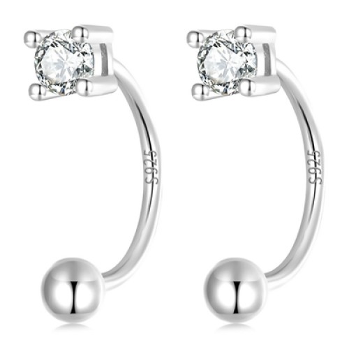 BAMOER BAMOER σκουλαρίκια μπάρα VSE157-A, με κυβική ζιρκόνια, ασήμι 925, ασημί