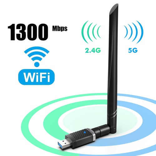Powertech POWERTECH ασύρματος USB αντάπτορας δικτύου PT-1132, 1300Mbps, 2.4/5GHz
