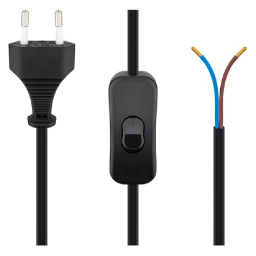 Powertech POWERTECH καλώδιο τροφοδοσίας CAB-P033 με διακόπτη, 0.75mm², 1.5m, μαύρο
