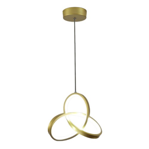 Powertech POWERTECH LED φωτιστικό οροφής HLL-0122, 15W, 4000K, Φ22cm x 1m, χρυσό