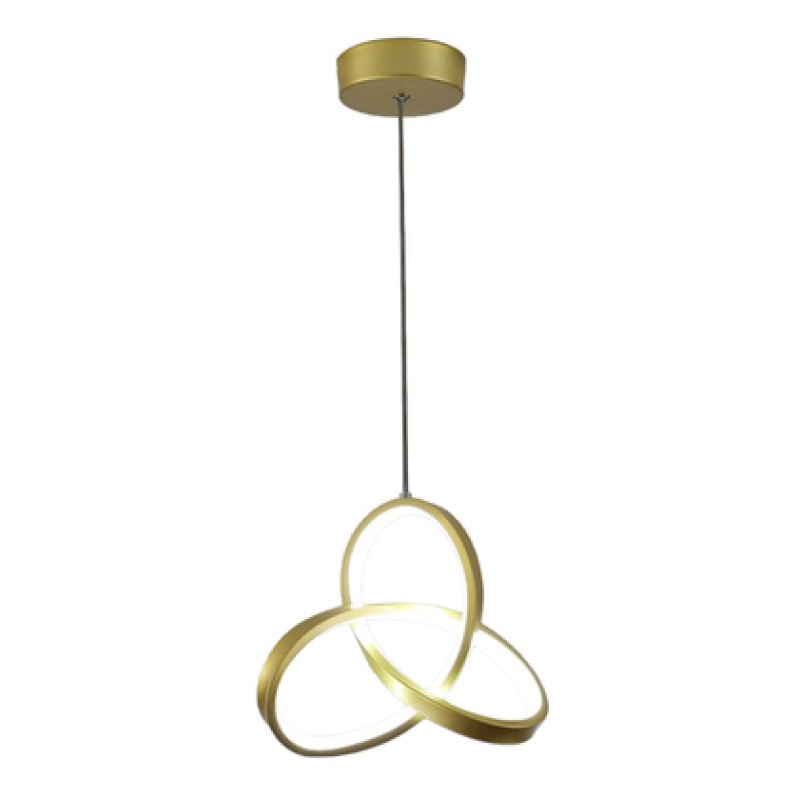 Powertech POWERTECH LED φωτιστικό οροφής HLL-0122, 15W, 4000K, Φ22cm x 1m, χρυσό