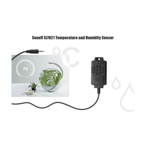 SONOFF SONOFF Aισθητήρας θερμοκρασίας και υγρασίας SI7021, WiFi, 2.5mm, μαύρο